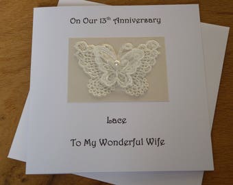 13th Lace Anniversary Card 13th Wedding Anniversary Card For - View #10