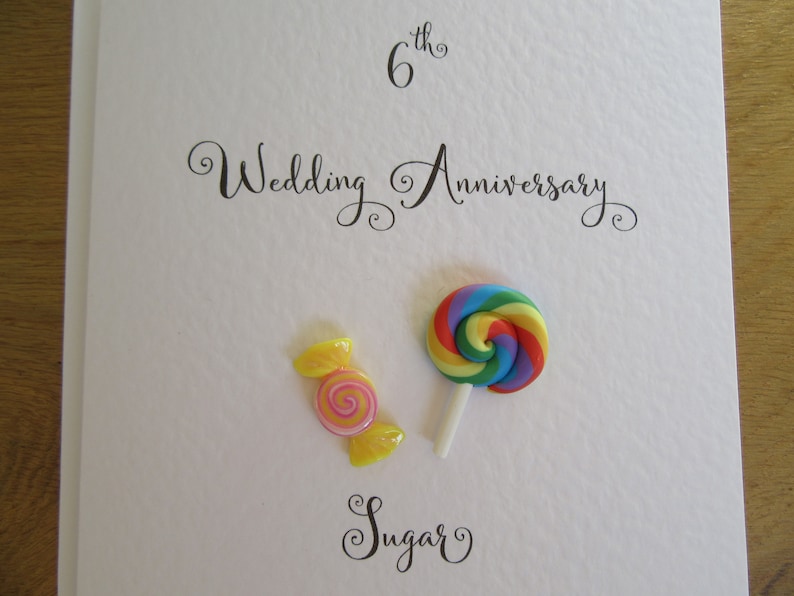 6th wedding anniversary card Sugar Candy 6 years Etsy