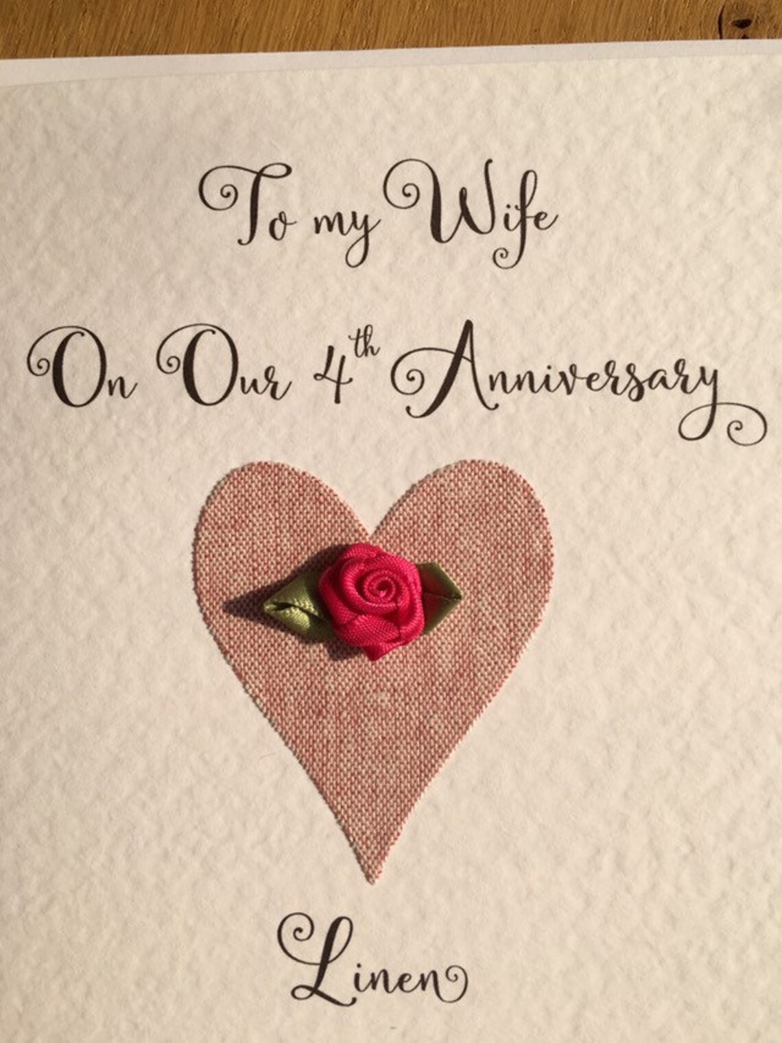 4th Wedding Anniversary Linen Four Years Wife Anniversary Gift Etsy UK