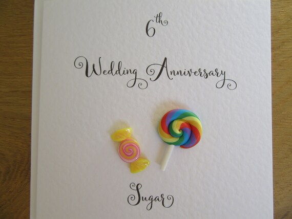 6e Carte Anniversaire De Mariage Sucre Bonbons 6 Ans Etsy