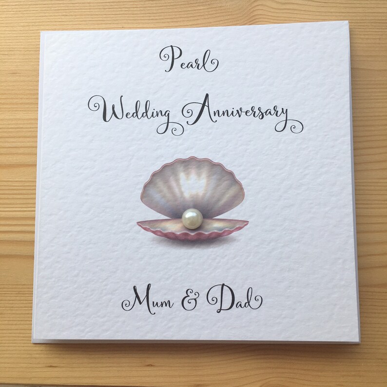 30th anniversary card Mum and Dad pearl wedding Etsy