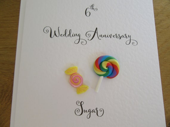 6th wedding anniversary card sugar candy 6 years marriage husband wife candy cards for anniversary
