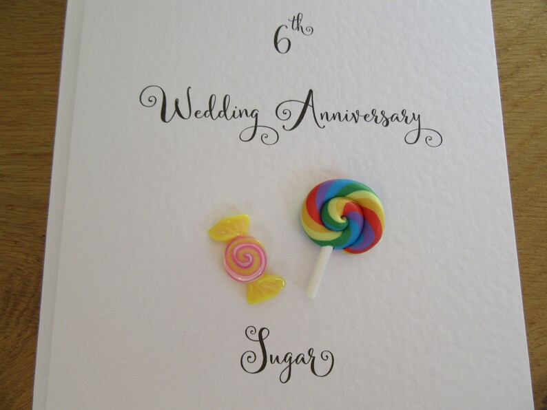6th wedding anniversary card Sugar Candy 6 years Etsy