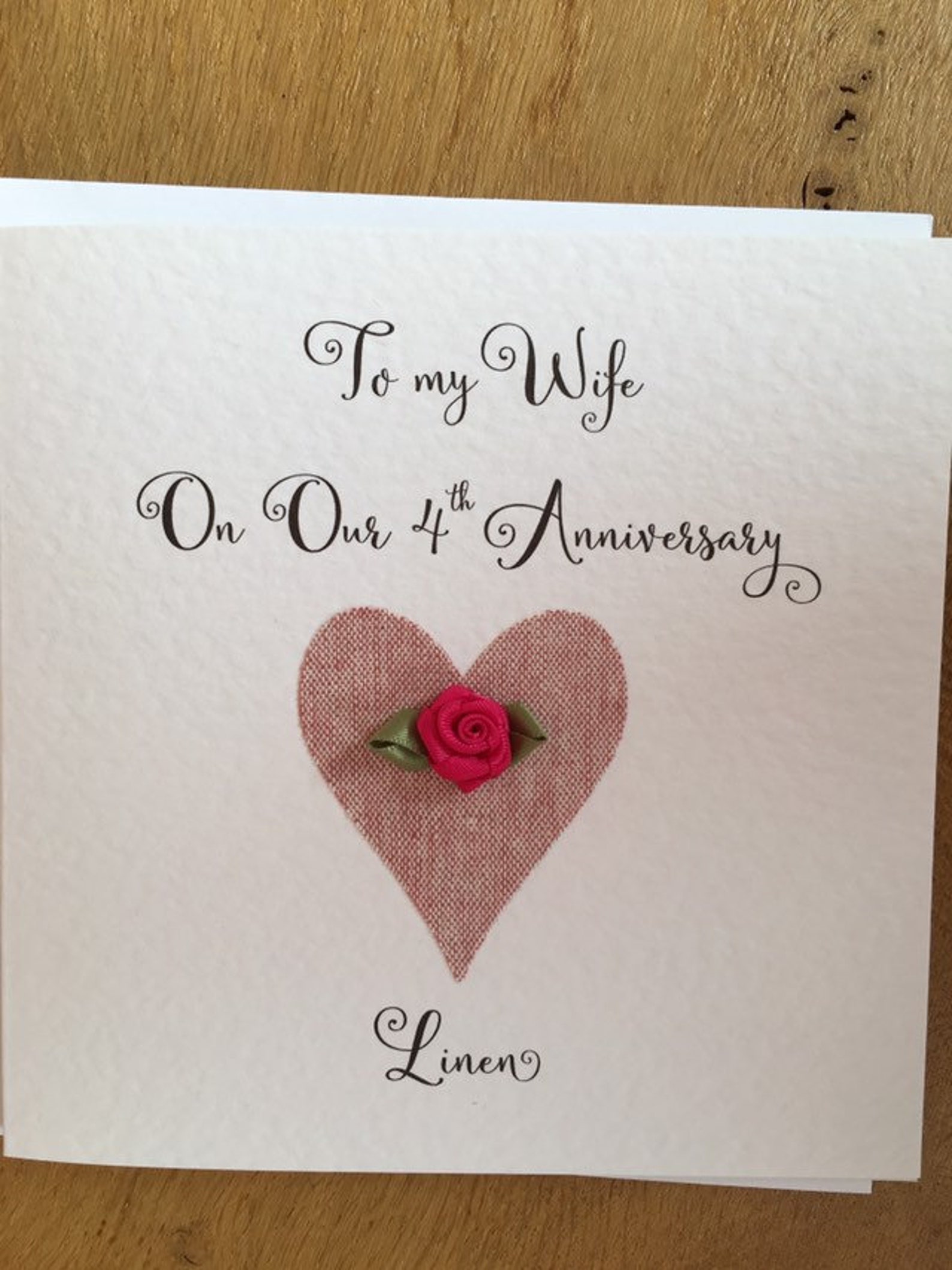 4th Wedding Anniversary Linen Four Years Wife Anniversary Gift Etsy UK
