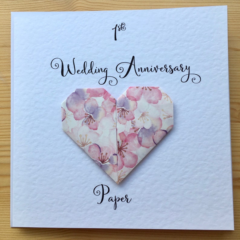 1st Wedding Anniversary Card Paper 1st Anniversary Card Etsy UK
