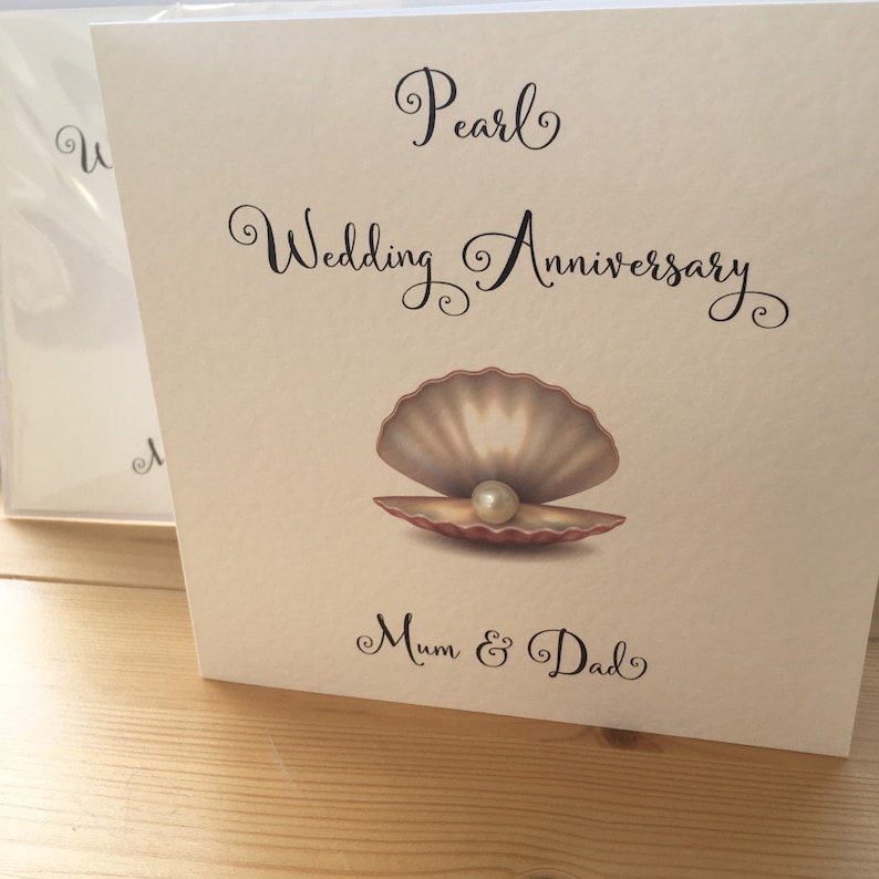 30th anniversary card Mum and Dad pearl wedding Etsy