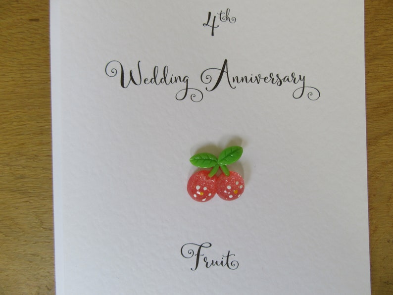 4th Anniversary Fruit 4 Years Marriage Wife 4th Wedding Anniversary Card Husband Paper Party Supplies Greeting Cards