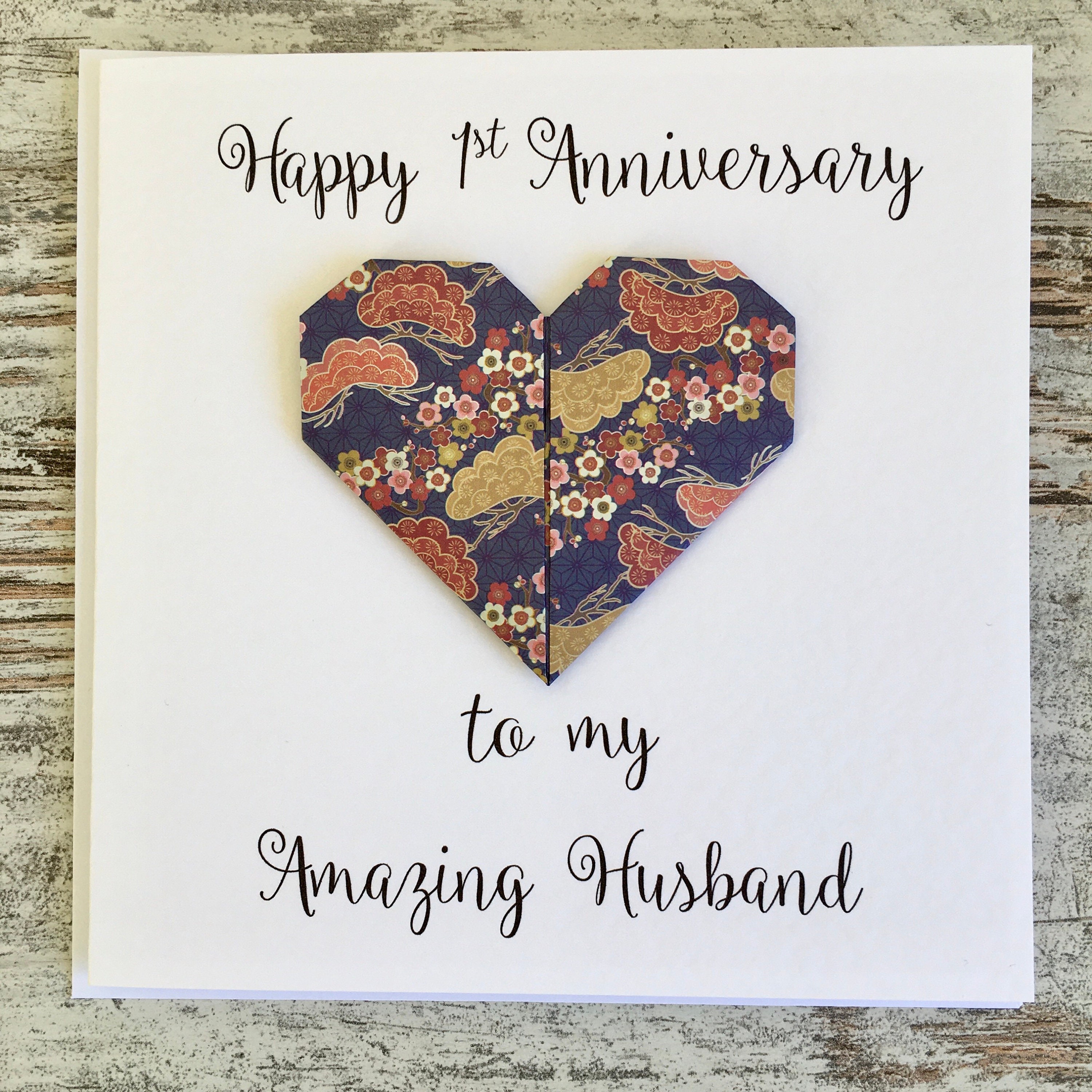 1st Wedding Anniversary Card Paper 1st Anniversary Card Etsy UK