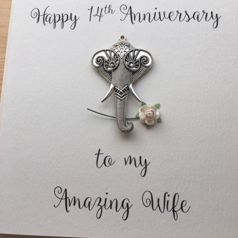 14th Anniversary card Ivory anniversary Husband Wife Etsy