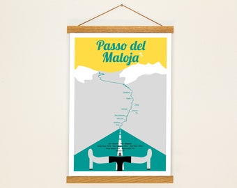 Rennrad Poster Malojapass Passo del Maloja Giro d Italia Fahrrad Geschenk – DinA4