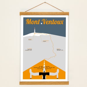 Mont Ventoux en France print, A3 Bike Poster, Birthdaypresent, Present for men, present for women