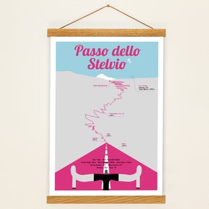 Passo dello Stelvio Bike Poster A3