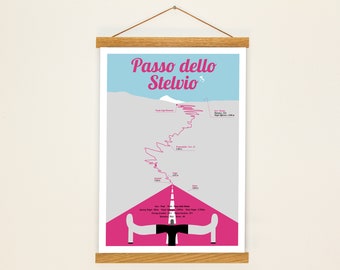 Passo dello Stelvio Bike Poster A3