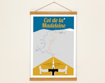 Rennrad Poster, Geschenk, Col de la Madeleine, Tour de France, Fahrrad – DinA4