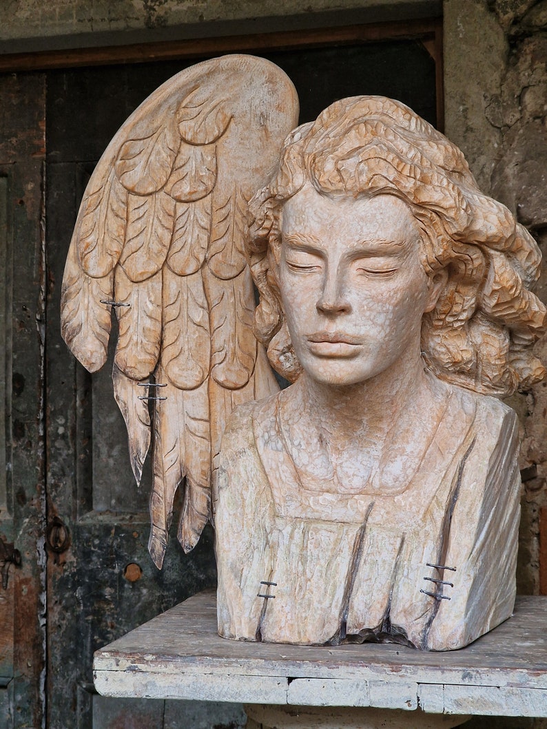 Arcangelo Raffaele, scultura in legno image 7