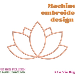 Embroidery design - lotus embroidery design - Machine embroidery design file - lotus flower embroidery design - lotus flower outline