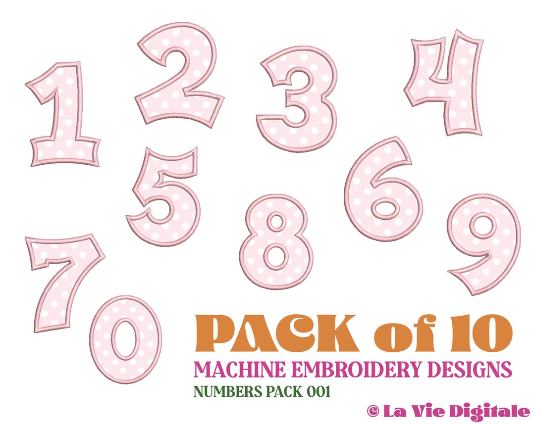 Embroidery Applique Design Bundle Numbers Applique Design Bundle Kids