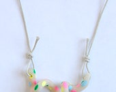 Polymer Clay Bead Necklace Transparent Polka Dot Twist