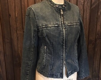 Denim Moto Jacket - Etsy