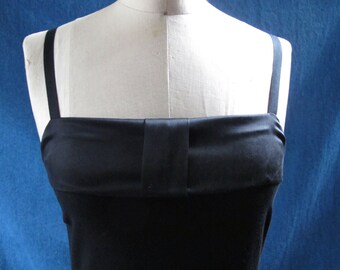 Rozae Nichols Black Stretch Camisole Tank Top with Satin Bow Detail - NWT