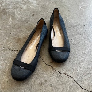 Pedro Garcia Black Sparkle Slip On Flat with Round Heel 38
