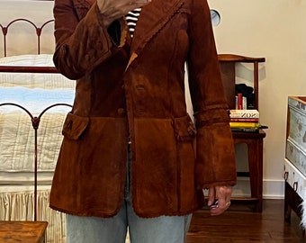 Anna Sui Vintage Rust Suede Western Jacket Size 6