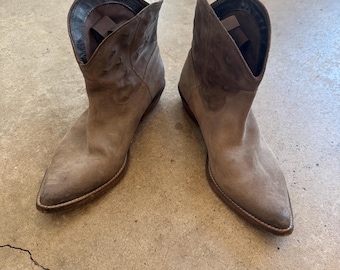Vero Cuoio Ankle Cowboy Boot Distressed Leather 38