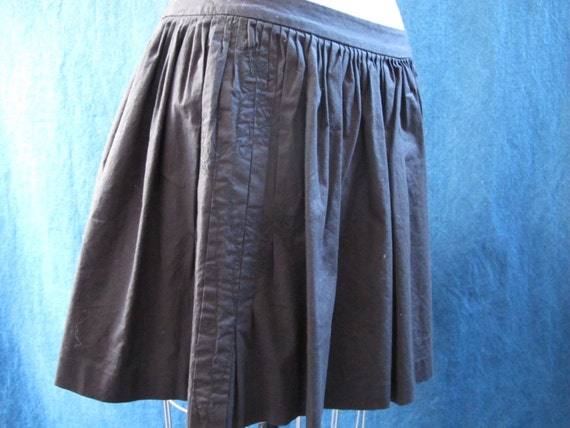 Wyeth Black Cotton Pleated Mini Skirt with Black … - image 2