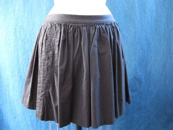 Wyeth Black Cotton Pleated Mini Skirt with Black … - image 3