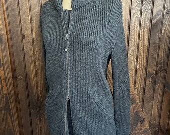 Lululemon Heavy wool Blend Grey Double Zip Cardigan with Hood 6