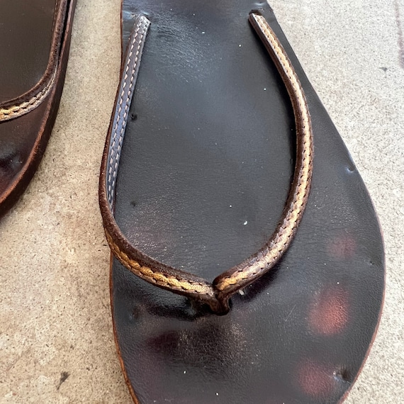 Jutta Neumann Hand Made Brown Leather Thong Sandal W Gold