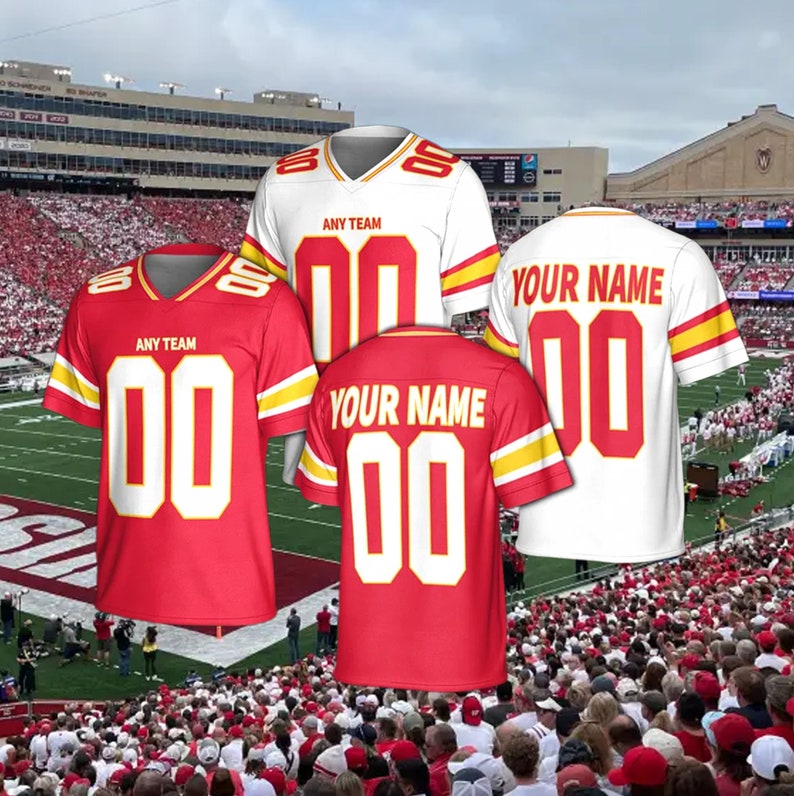 Customized Kansas City Football Game Jersey Chiefs Jersey for Etsy
