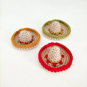 PATTERN Mini Sombrero, Easy Crochet Guide, Dolls Clothes / Hat image 1