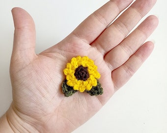 PATTERN - Crochet Sunflower Applique