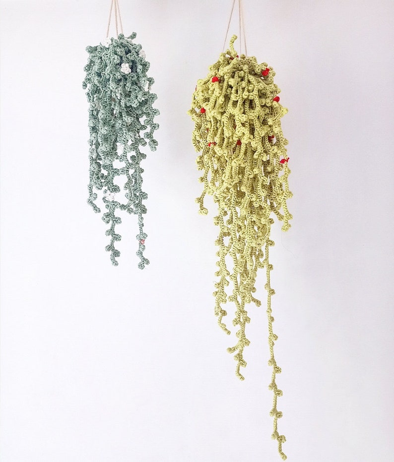 PATTERN String of Pearls Vine, Easy Crochet Guide, Step by Step, Make your own Plant and Macrame Hanger image 1