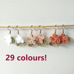 Mini Flower Crochet Earrings - Cute Floral Handmade Accessories