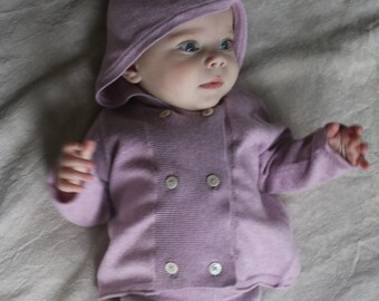 Baby knitted cardigan, baby cashmere cardigan, new baby knits, baby girl cardigan, organic baby cardigan, baby cardigan UK, new baby gift