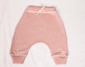 Babies Pink Cashmere Cotton Fine Knit trousers, Newborn Bottoms , Baby Trousers