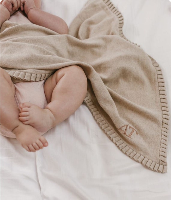 Knitted personalised baby blanket new arrivals