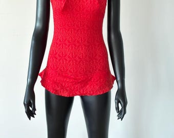Vintage rood badpak uit de jaren 60