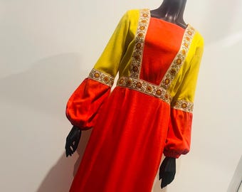 Vintage 1970’s Leon Haskin Melbourne long jersey dress