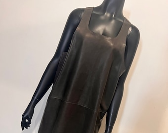 Vintage 2000s Haider Ackerman leather tank with racer back