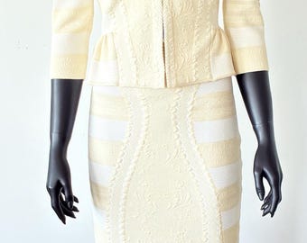 ALEXANDER MC QUEEN Skirt Suit stretch jacquard