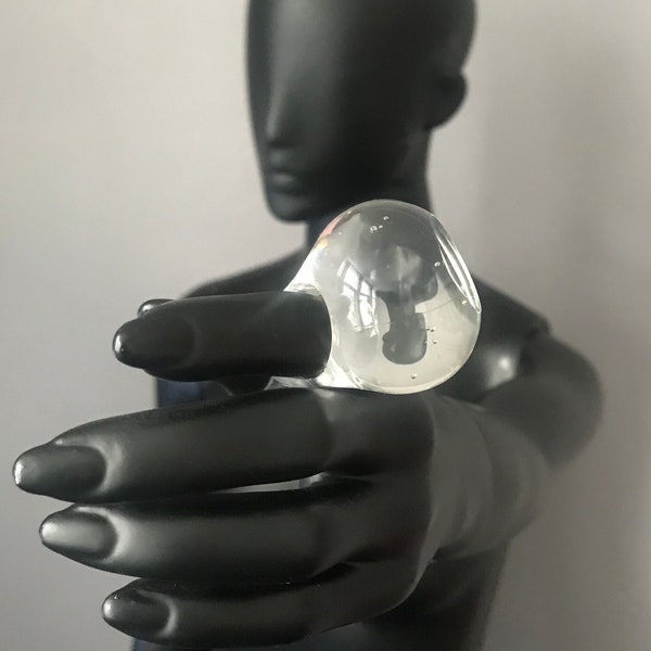 BAGUE BOULE BOULE LUCITE - vintage