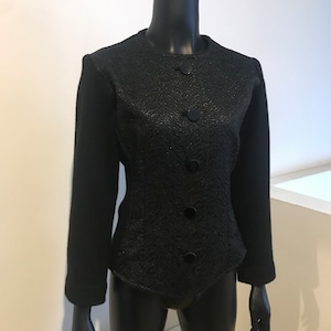 Vintage 1970’s Yves Saint Laurent Rive Gauche brocade & knit evening jacket
