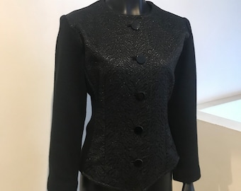 Vintage 1970’s Yves Saint Laurent Rive Gauche brocade & knit evening jacket
