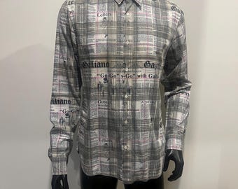John Galliano Newspaper/Gazette men’s shirt