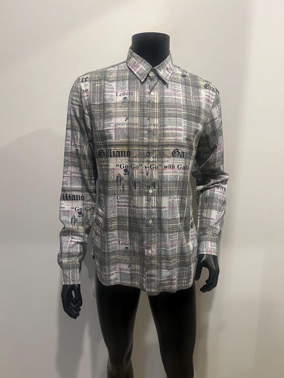 John Galliano, John Galliano Newspaper/Gazette men’s shirt