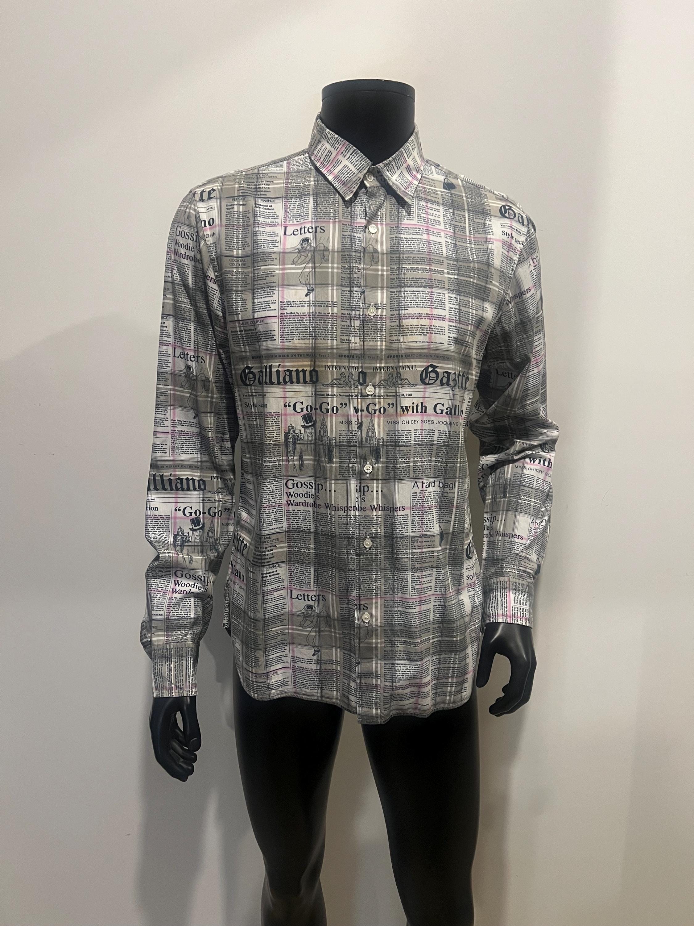 John Galliano Newspaper Shirt - Etsy Canada