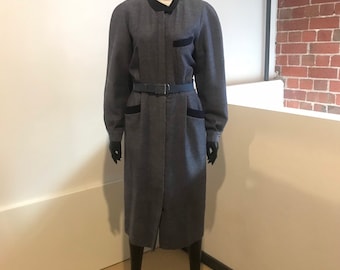 Vintage 1980’s Louis Feraud wool & alpaca shirt maker dress